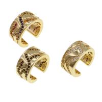 Fashion Earring Cuff and Wraps Brass micro pave cubic zirconia & for woman golden Sold By Pair