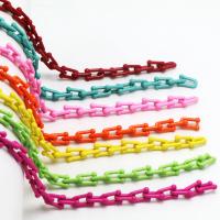 Messing Necklace Ketting, moffelen vernis, DIY, meer kleuren voor de keuze, 11x6mm, 10m/Lot, Verkocht door Lot