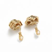 Zinc Alloy Earring Clip plated fashion jewelry & Unisex golden Sold By Pair