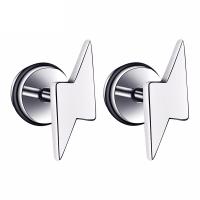 Titanium Steel Fake Taper, Lightning Symbol, plated, for man, more colors for choice, 4.50x12mm, Sold By PC