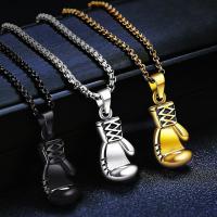 Titanium Steel Necklace, with 3mm extender chain, Boxing Glove, plated, box chain & for man, more colors for choice, 30x15mm, Length:Approx 23.62 Inch, Sold By PC
