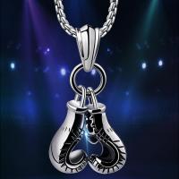 Titanium Steel Necklace, Boxing Glove, plated, box chain & for man, more colors for choice, 10x26mm, Length:Approx 23.62 Inch, Sold By PC