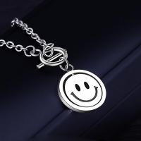 Titanium Steel Necklace, polished, rolo chain & for man, silver color, 20x30mm, Length:Approx 23.62 Inch, Sold By PC
