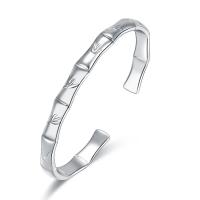 Brass Cuff Bangle Bamboo silver color plated for woman silver color nickel lead & cadmium free Sold By PC