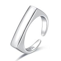 Латунь Манжеты палец кольцо, Геометрический узор, плакирован серебром, Женский, серебряный, не содержит никель, свинец, 15x4mm, продается PC