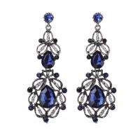 Rhinestone Earring Zinc Alloy plated for woman & with rhinestone & hollow Sold By Lot