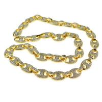 aleación de zinc Pulsera y collar, chapado en color dorado, unisexo & diverso tamaño para la opción & con diamantes de imitación, Vendido por UD