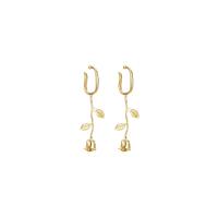 Brass Drop Earring Rose gold color plated fashion jewelry & for woman nickel lead & cadmium free 60mm Sold By Pair