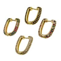 Brass Huggie Hoop Earring, micro pave cubic zirconia & for woman, more colors for choice, 20x17x4mm, Sold By Pair