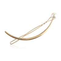 Hair Clip, Tibetan Style, with Plastic Pearl, plated, fashion jewelry & for woman, more colors for choice, 96x25mm, Sold By PC