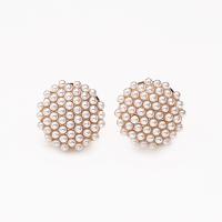Zinklegierung Ohrring Clip, mit ABS-Kunststoff-Perlen, plattiert, Modeschmuck & für Frau, goldfarben, verkauft von Paar