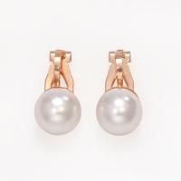 Brass Earring Clip with ABS Plastic Pearl plated fashion jewelry & for woman Sold By Pair