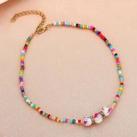 Glass Seed Beads Necklace, Seedbead, fashion jewelry & for woman, multi-colored, Sold Per 16.33 Inch Strand