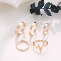 Zinc Alloy Ring Set Electrocardiographic plated 5 pieces & fashion jewelry & for woman Sold By Set
