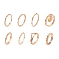 Zinc Alloy Ring Set gold color plated nine pieces & fashion jewelry & for woman golden Sold By Strand
