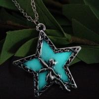Luminated Necklace Zinc Alloy Star silver color plated Unisex & rolo chain silver color nickel lead & cadmium free Length Approx 23.62 Inch Sold By PC