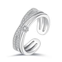 metal Anillo de dedo Cuff, con diamantes de imitación, chapado, para mujer, más colores para la opción, libre de níquel, plomo & cadmio, 17x7mm, Vendido por UD