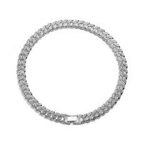 Zinc Alloy smykker halskæde, forgyldt, forskellig størrelse for valg & bremse kæde & med rhinestone, flere farver til valg, Solgt af PC
