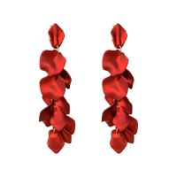 Tibetan Style Drop Earrings, petals, plated, for woman, more colors for choice, 40x125mm, Sold By Pair