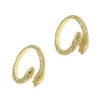 Brass Cuff Finger Ring, Snake, Adjustable & for woman, golden, 23x23x3mm, Sold By PC