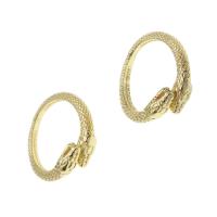 Sárgaréz Mandzsetta Finger Ring, Kígyó, Állítható & a nő, aranysárga, 23x23x3mm, Által értékesített PC