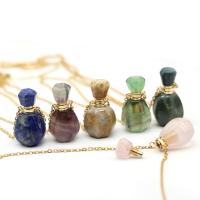 Natural Stone Perfume Bottle Necklace can open and put into something & fashion jewelry & for woman Length 25.59 Inch Sold By PC