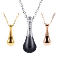 Titanium Steel Perfume Bottle Necklace, can open and put into something & fashion jewelry & for woman, more colors for choice, 32x12mm, Length:19.68 Inch, Sold By PC