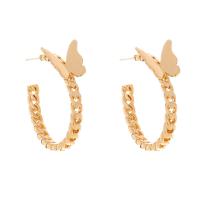 Tibetan Style Stud Earring, Butterfly, gold color plated, fashion jewelry & for woman, golden, Sold By Pair