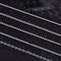 Titanium Steel Necklace Chain, polished, different size for choice & for man, silver color, 3mm, Sold By PC