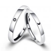 Couple Finger Rings Brass silver color plated sun and moon & Unisex silver color nickel lead & cadmium free Sold By PC
