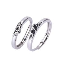 Couple Finger Rings, Brass, silver color plated, Unisex & different size for choice, silver color, nickel, lead & cadmium free, 2mm, Sold By PC