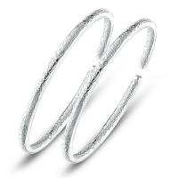 Brass Cuff Bangle silver color plated Bohemian style & for woman silver color nickel lead & cadmium free 4mm Sold By PC