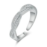 metal Anillo de dedo Cuff, con diamantes de imitación, chapado, para mujer, más colores para la opción, libre de níquel, plomo & cadmio, 3mm, Vendido por UD