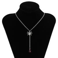 Zinc Alloy Jewelry Necklace with 2.7inch extender chain fashion jewelry & for woman & with rhinestone platinum color nickel lead & cadmium free Length 13.5 Inch Sold By PC