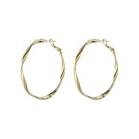 Zinc Alloy Hoop Earring plated fashion jewelry & for woman golden 50mm Sold By Pair