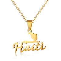 Stainless Steel Jewelry Necklace, Letter, plated, fashion jewelry & Unisex, golden, Length:20 Inch, Sold By PC