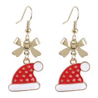 Christmas Earrings Zinc Alloy fashion jewelry & for woman & enamel Sold By Pair