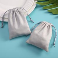 Jewelry Pouches Bags Suede dustproof grey Sold By PC