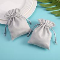 Jewelry Pouches Bags, Velveteen, different size for choice, grey, Sold By PC