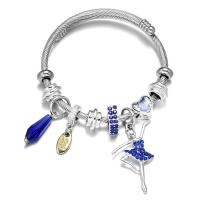 acier inoxydable Cuff Bracelet européenne, Placage, Réglable & pour femme & avec strass, plus de couleurs à choisir, Vendu par PC