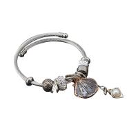 Stainless Steel European Cuff Bangle plated Adjustable & for woman & enamel & with rhinestone Sold By PC