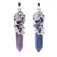 Gemstone Pendants Jewelry Brass with Gemstone platinum color plated & for woman nickel lead & cadmium free Sold By PC