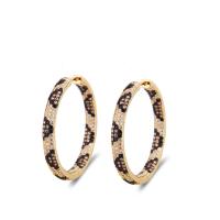 Brass Hoop Earring, micro pave cubic zirconia & for woman, nickel, lead & cadmium free, 34.50mm, Sold By Pair