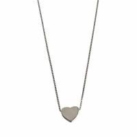925 Sterling Silver Necklaces, with 1.97inch extender chain, Heart, for woman, nickel, lead & cadmium free, Length:Approx 14.57 Inch, Sold By PC