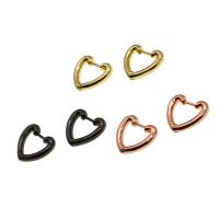 Brass Hoop Earring Heart for woman Sold By Pair