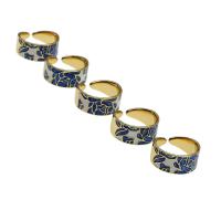 Brass Cuff Finger Ring, Adjustable & for woman & enamel, mixed colors, 20x20x10mm, Sold By PC