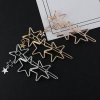 Hair Clip, Tibetan Style, Star, plated, fashion jewelry & for woman, more colors for choice, 67x32mm, Sold By PC