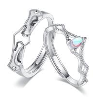 Couple Finger Rings Brass with Plastic silver color plated Unisex silver color nickel lead & cadmium free 3mm Sold By PC
