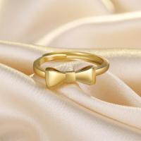 Brass δάχτυλο του δακτυλίου, Ορείχαλκος, Bowknot, χρώμα επίχρυσο, για τη γυναίκα, χρυσαφένιος, νικέλιο, μόλυβδο και κάδμιο ελεύθεροι, 17x2mm, Sold Με PC