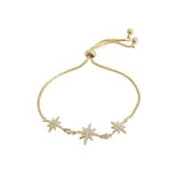 Brass Bracelet & Bangle, for woman & with rhinestone, golden, Length:15 Inch, Sold By PC